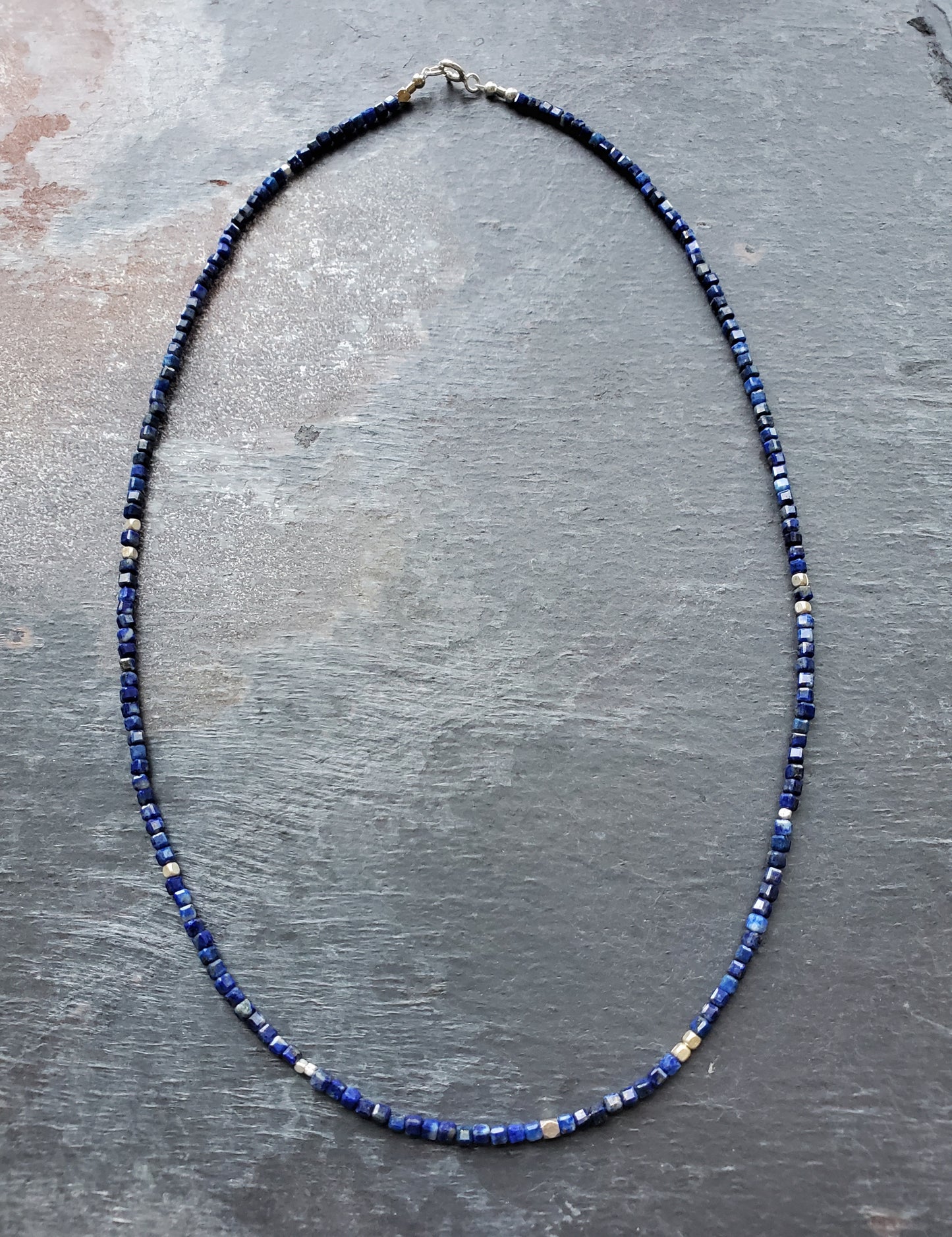 Square Stone Necklace - Lapis