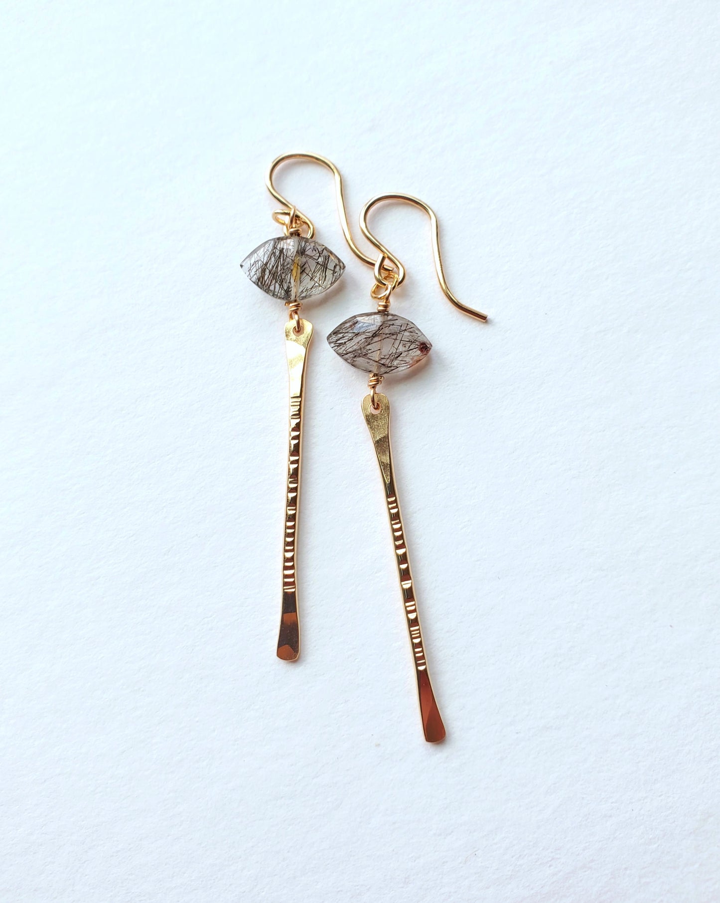 Rutilated Quartz Bar Earrings