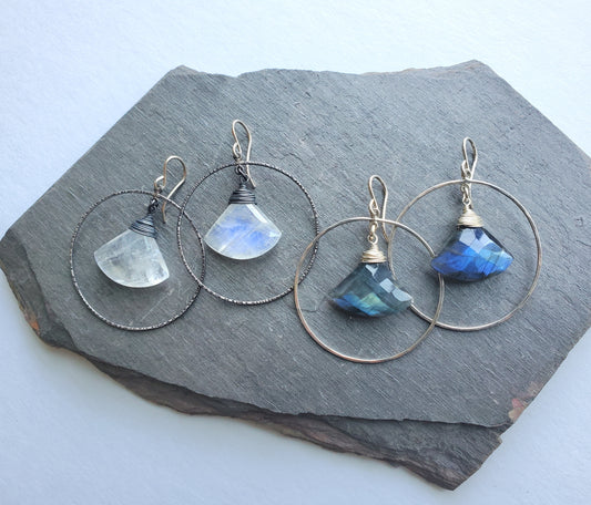 Fan Earrings- Moon Series