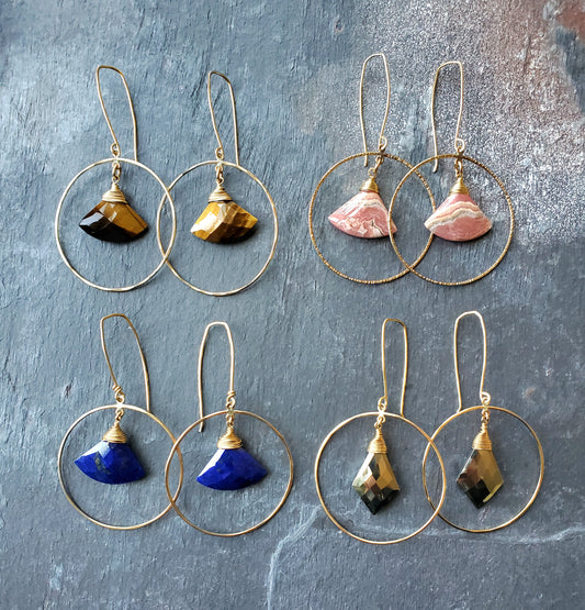 Fan Earrings- Gold Fill