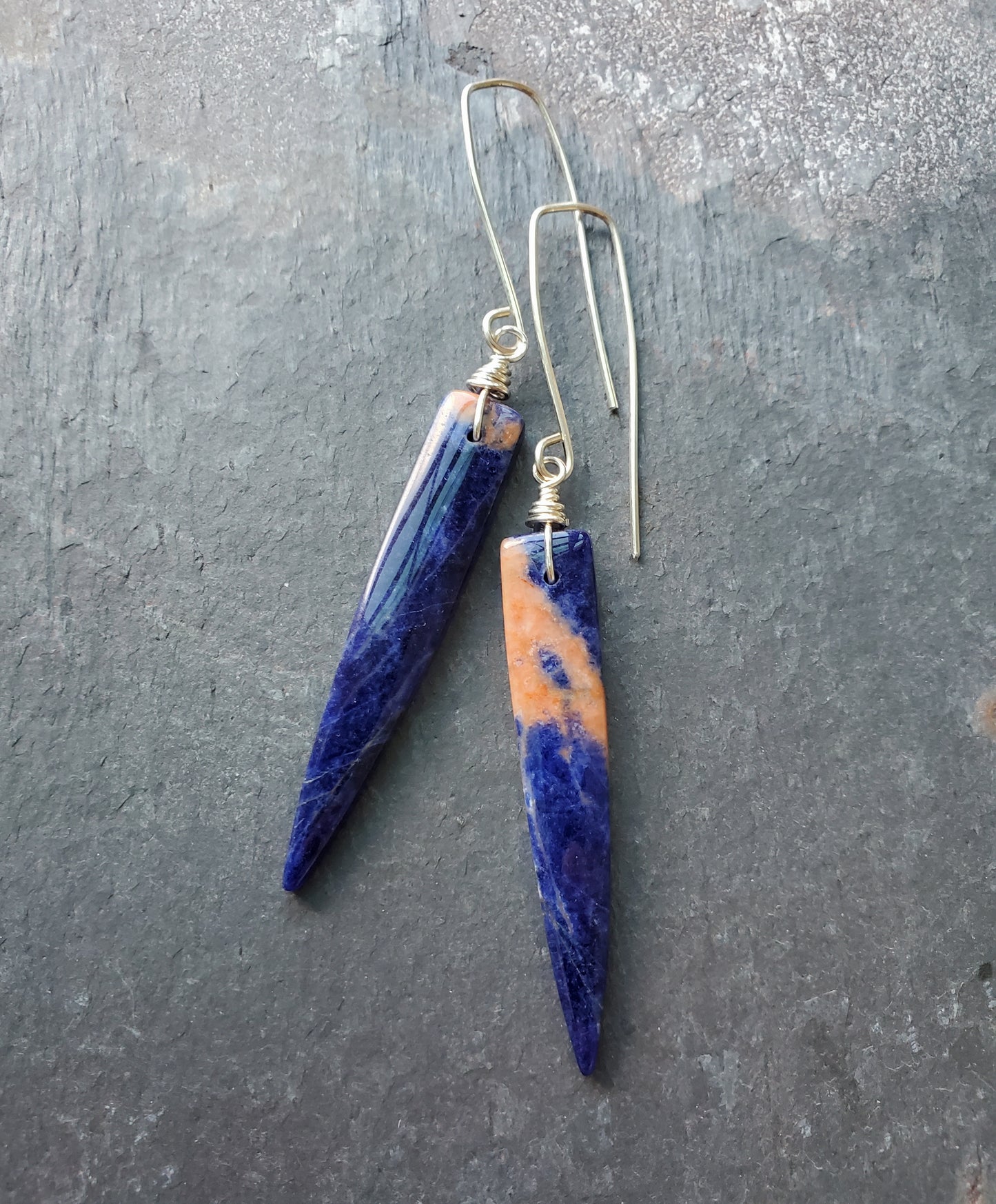 Lg Sodalite Quill Earring