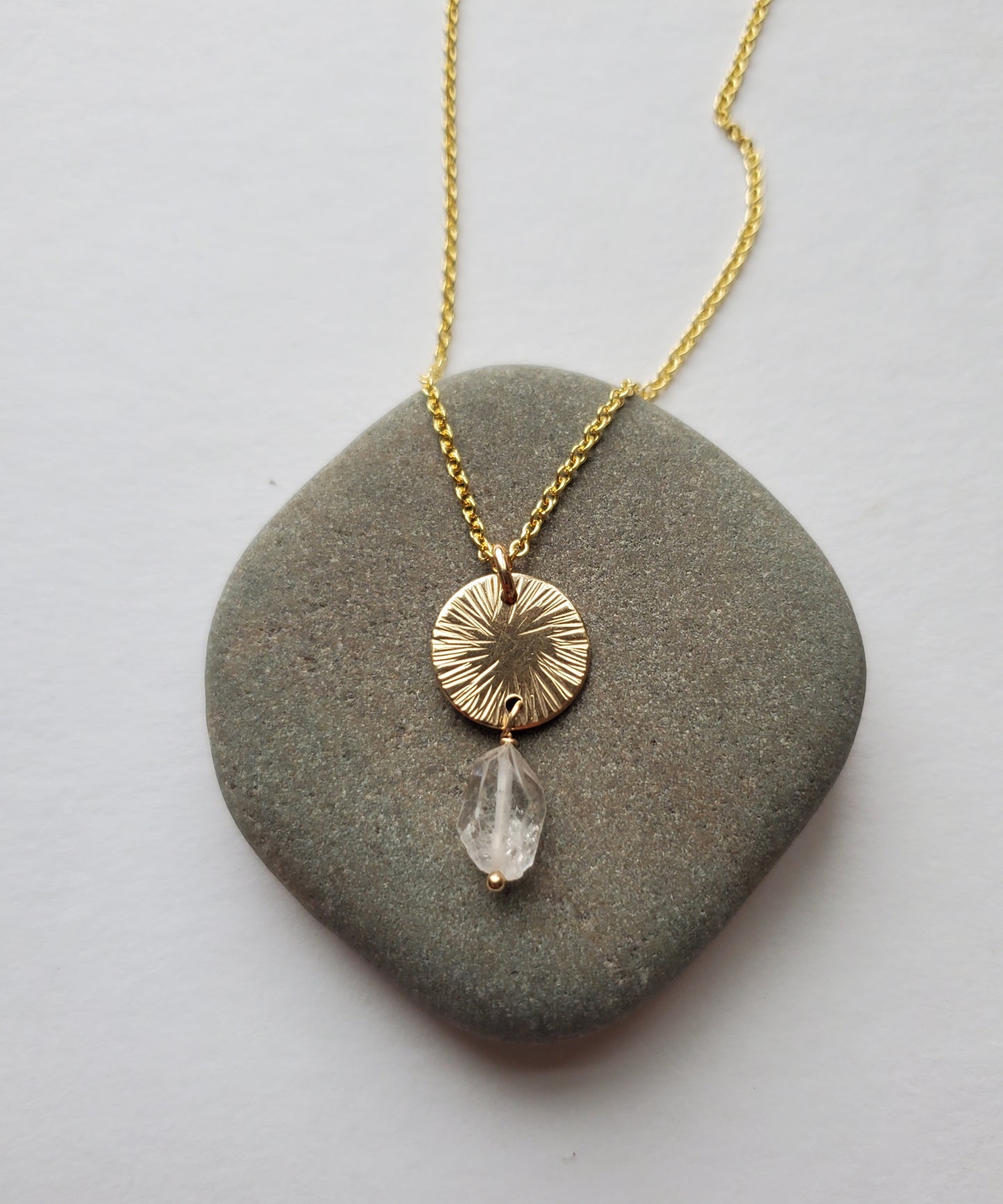 Sun Necklace with Tibetan Quartz