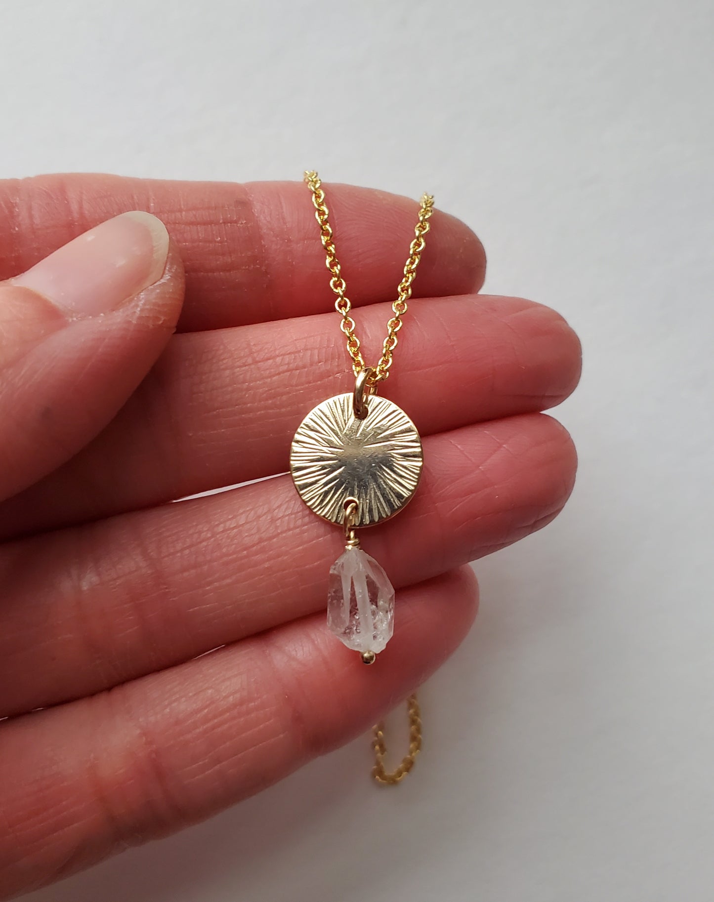 Sun Necklace with Tibetan Quartz