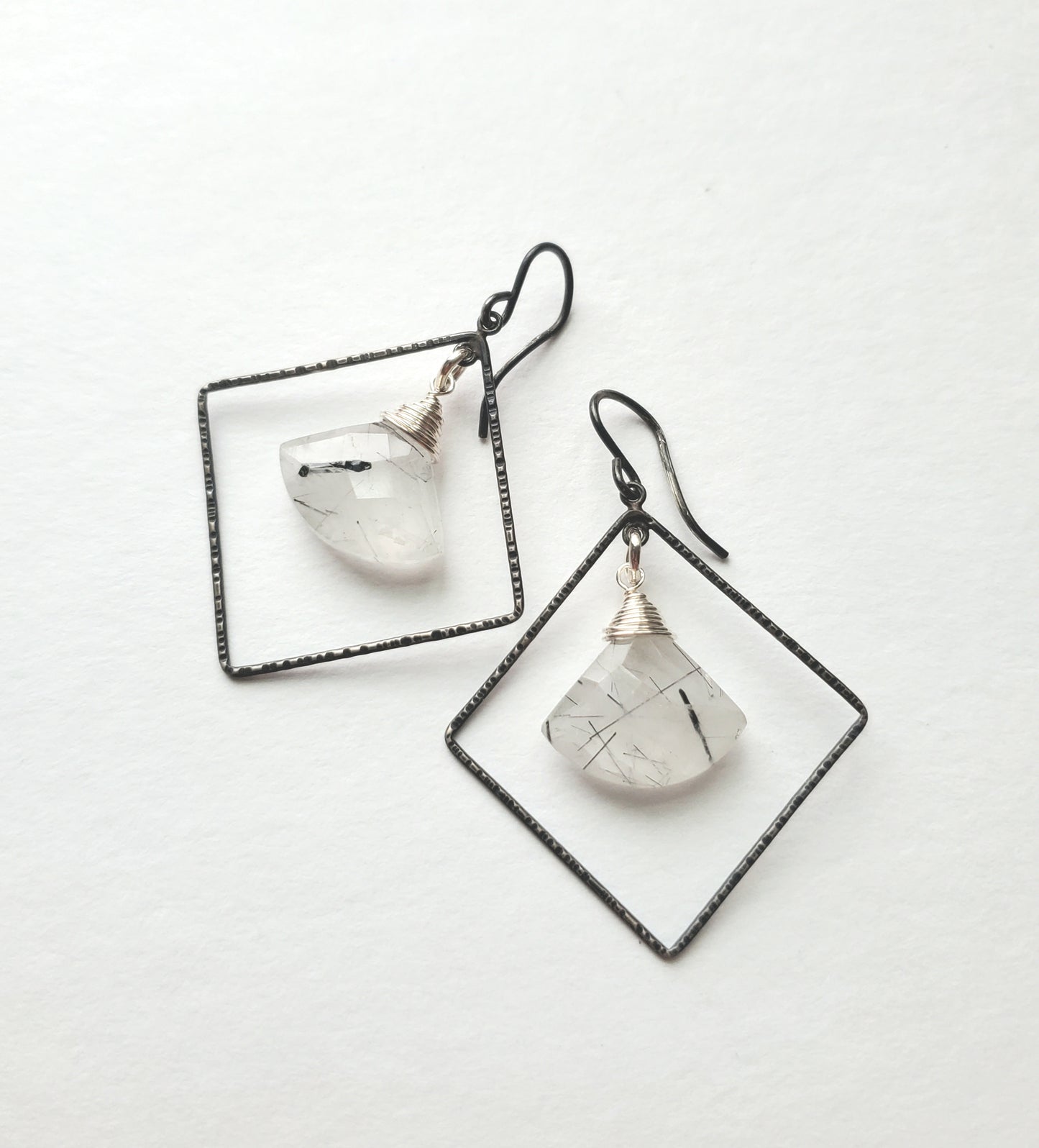 Rutilated Quartz Fan Earrings