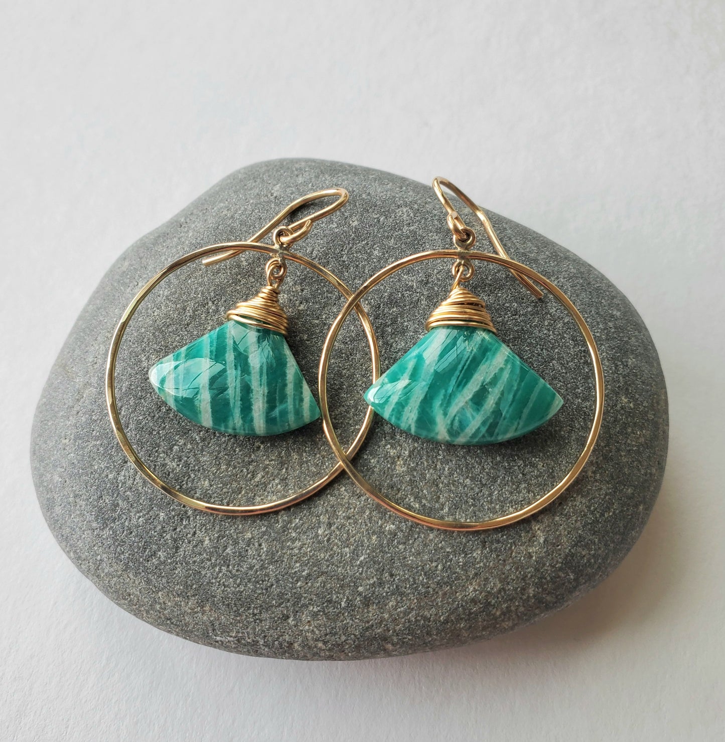 Amazonite Fan Earrings