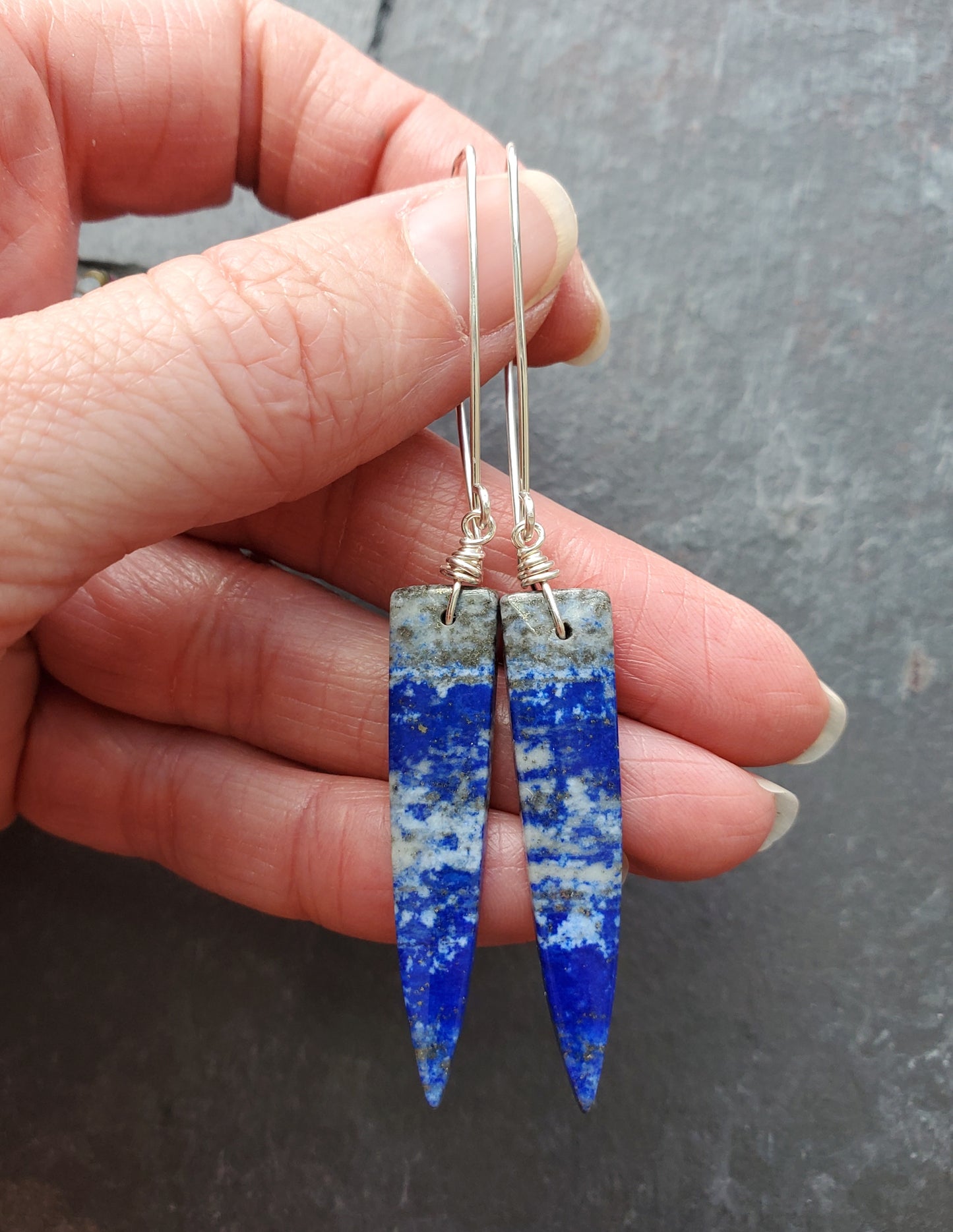 Lapis Quill Earrings