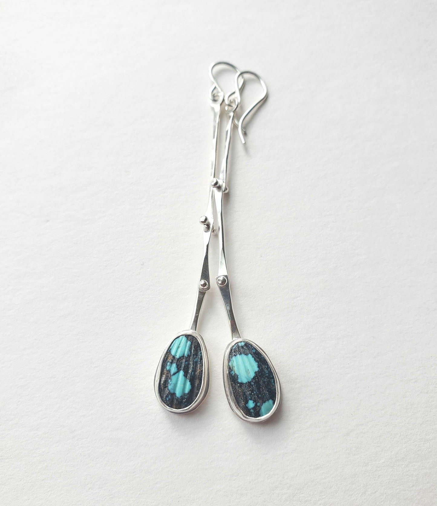 Set Hinge Earrings - Matrix Turquoise