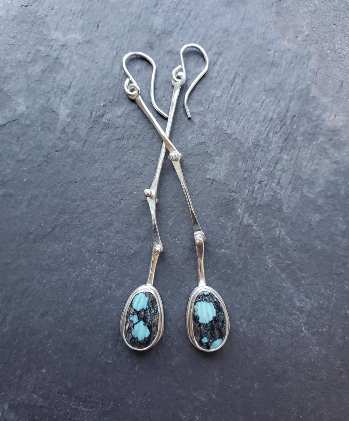 Set Hinge Earrings - Matrix Turquoise