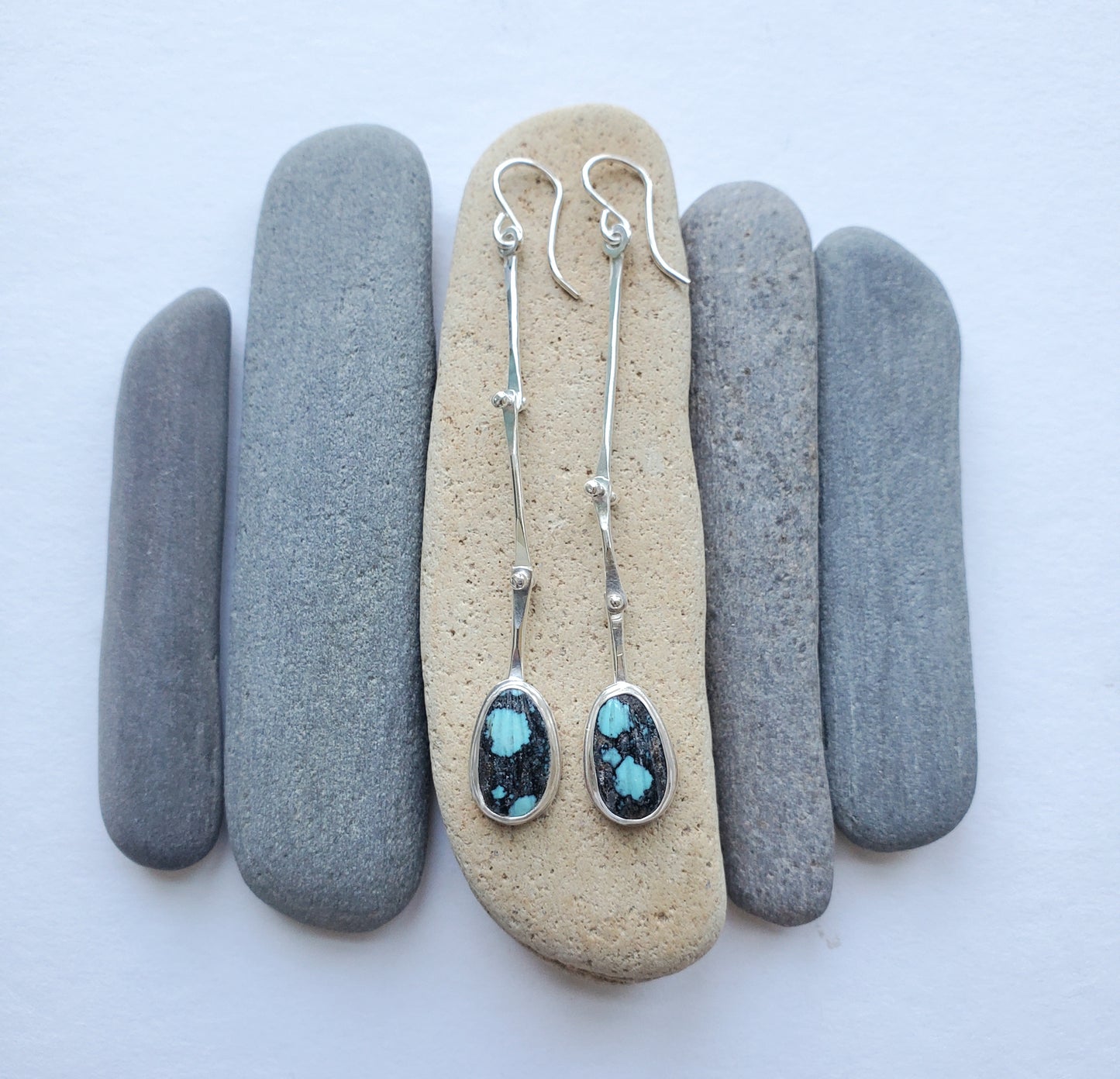 Set Hinge Earrings - Matrix Turquoise