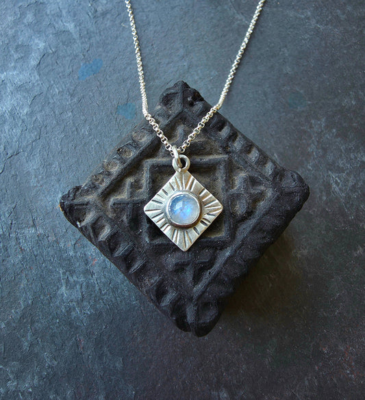 Moonstone Flower Necklace