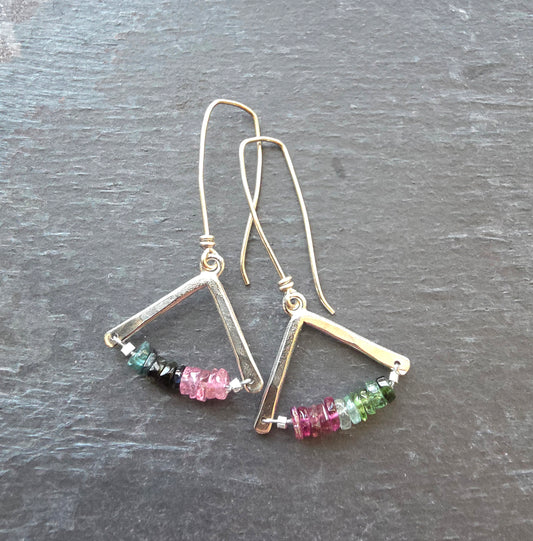 Tourmaline Wishbone Earrings