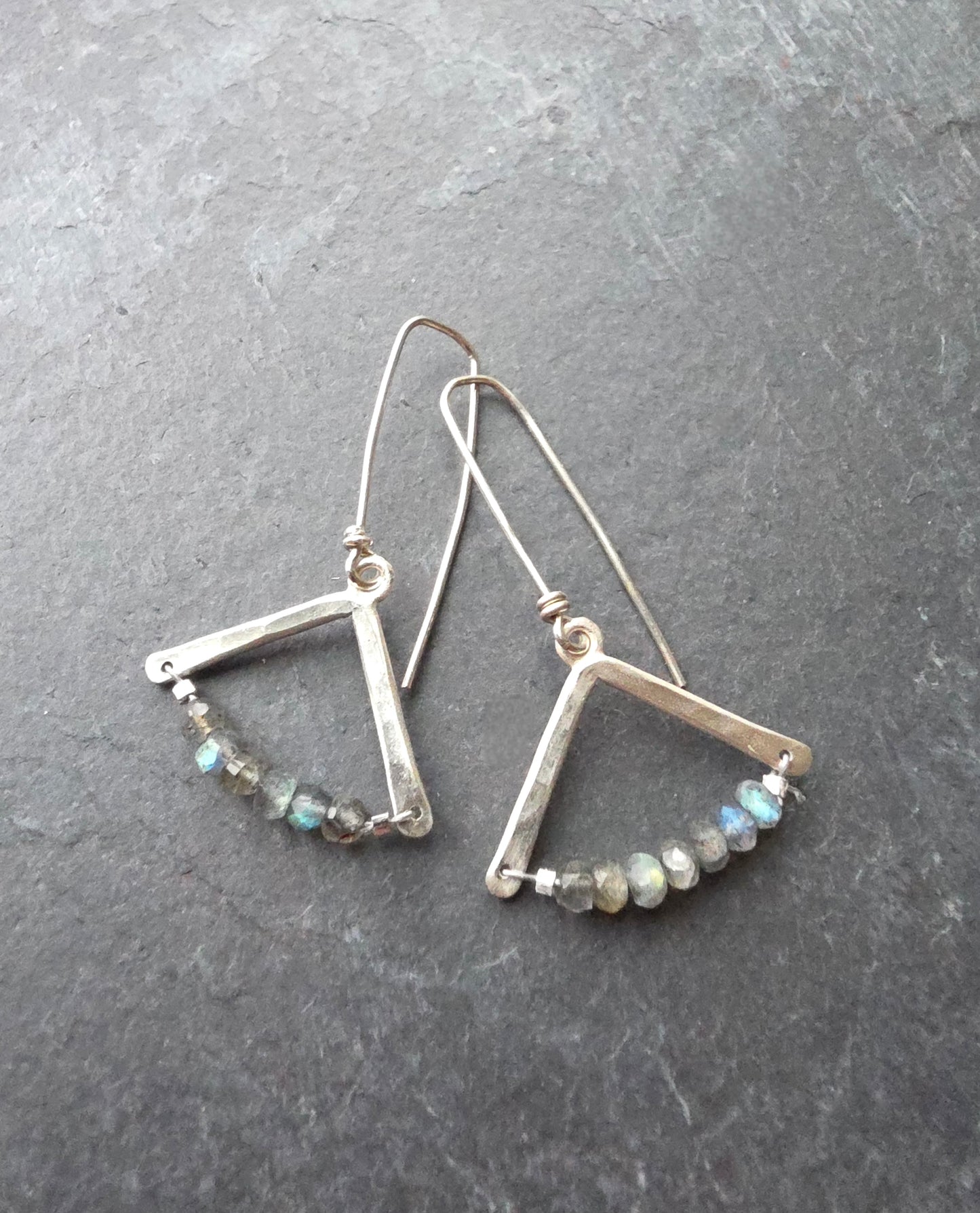 Labradorite Wishbone Earrings