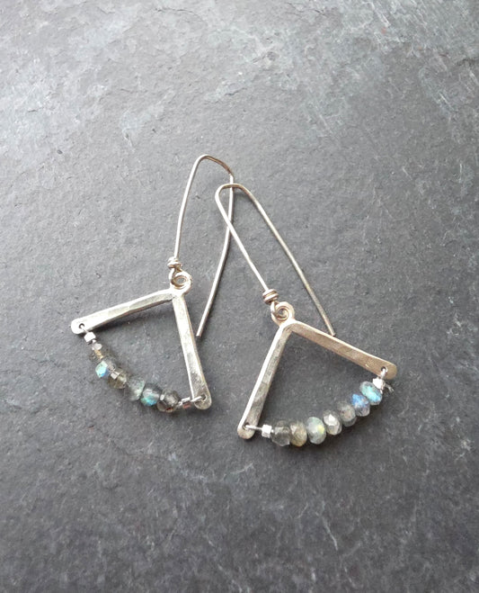 Labradorite Wishbone Earrings