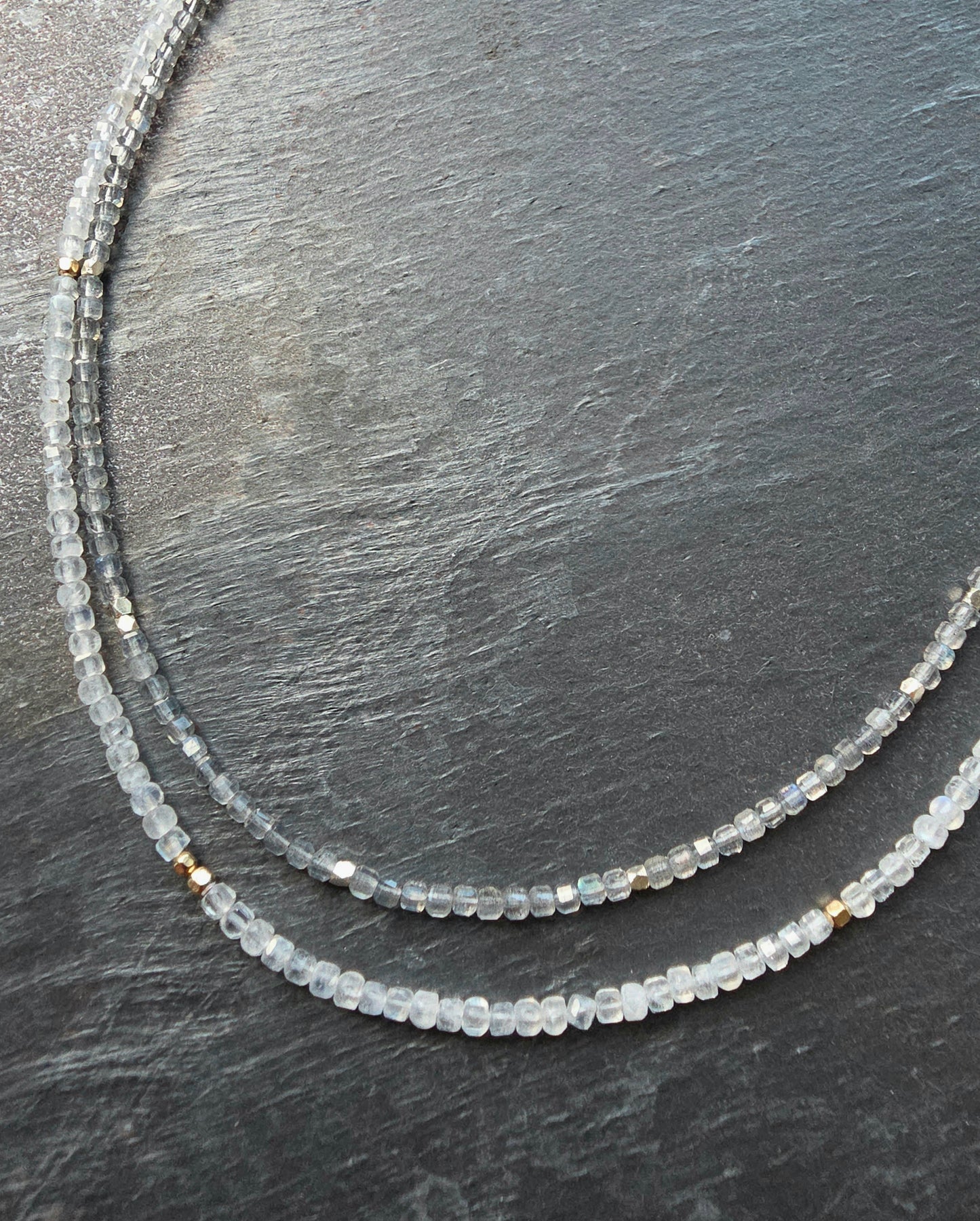 Square Stone Necklace - Labradorite