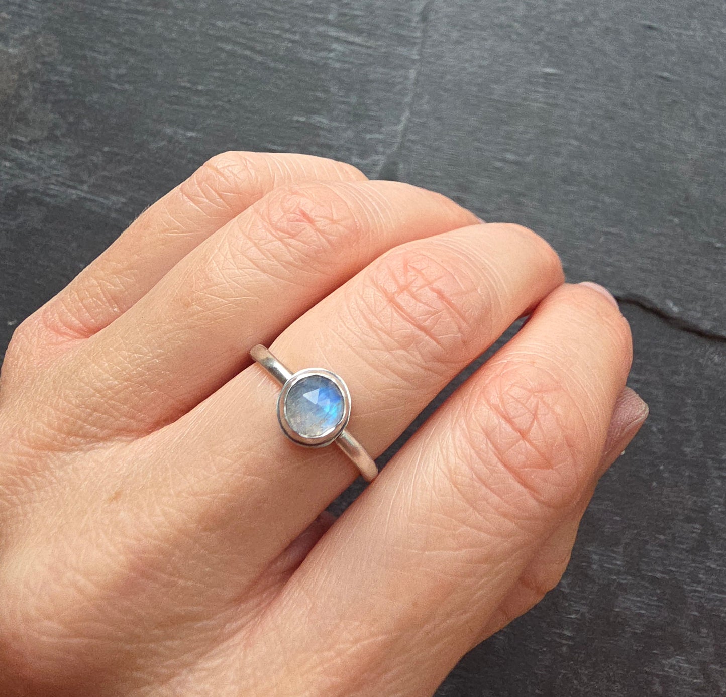 Full Moon Moonstone Ring