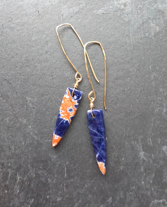 Small Sodalite Quill Earring