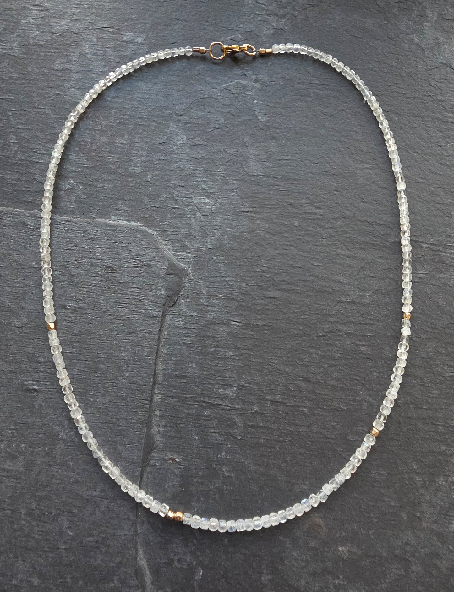 Square Stone Necklace - Moonstone