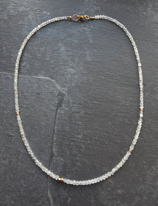 Square Stone Necklace - Moonstone