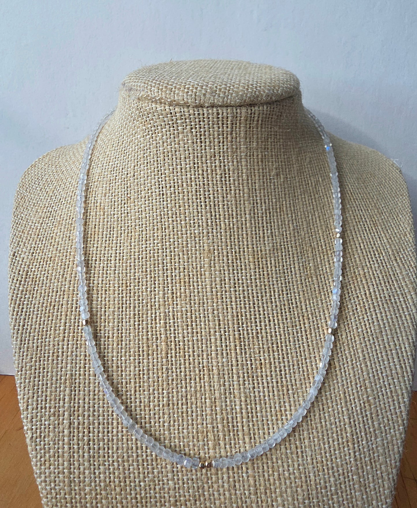 Square Stone Necklace - Moonstone