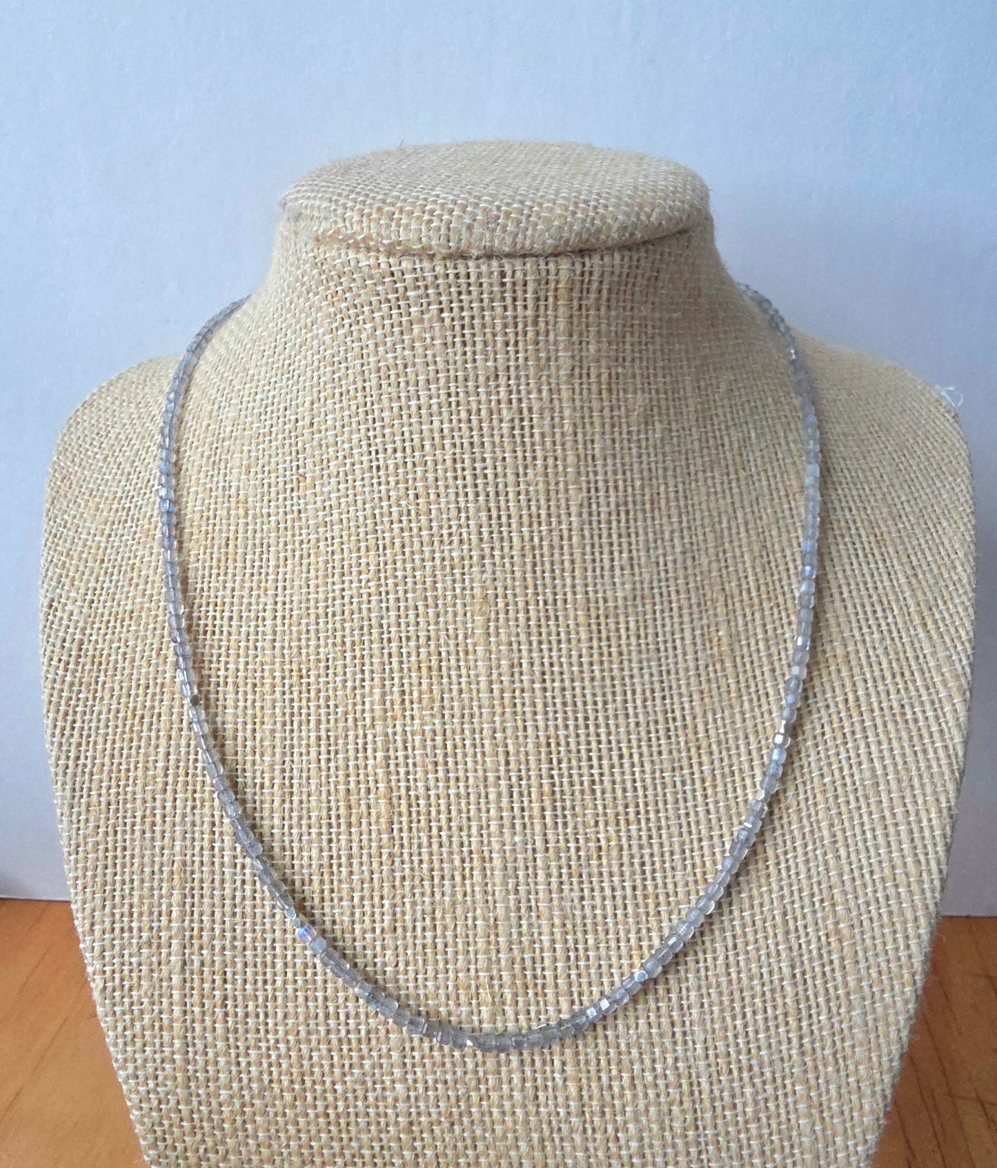 Square Stone Necklace - Labradorite