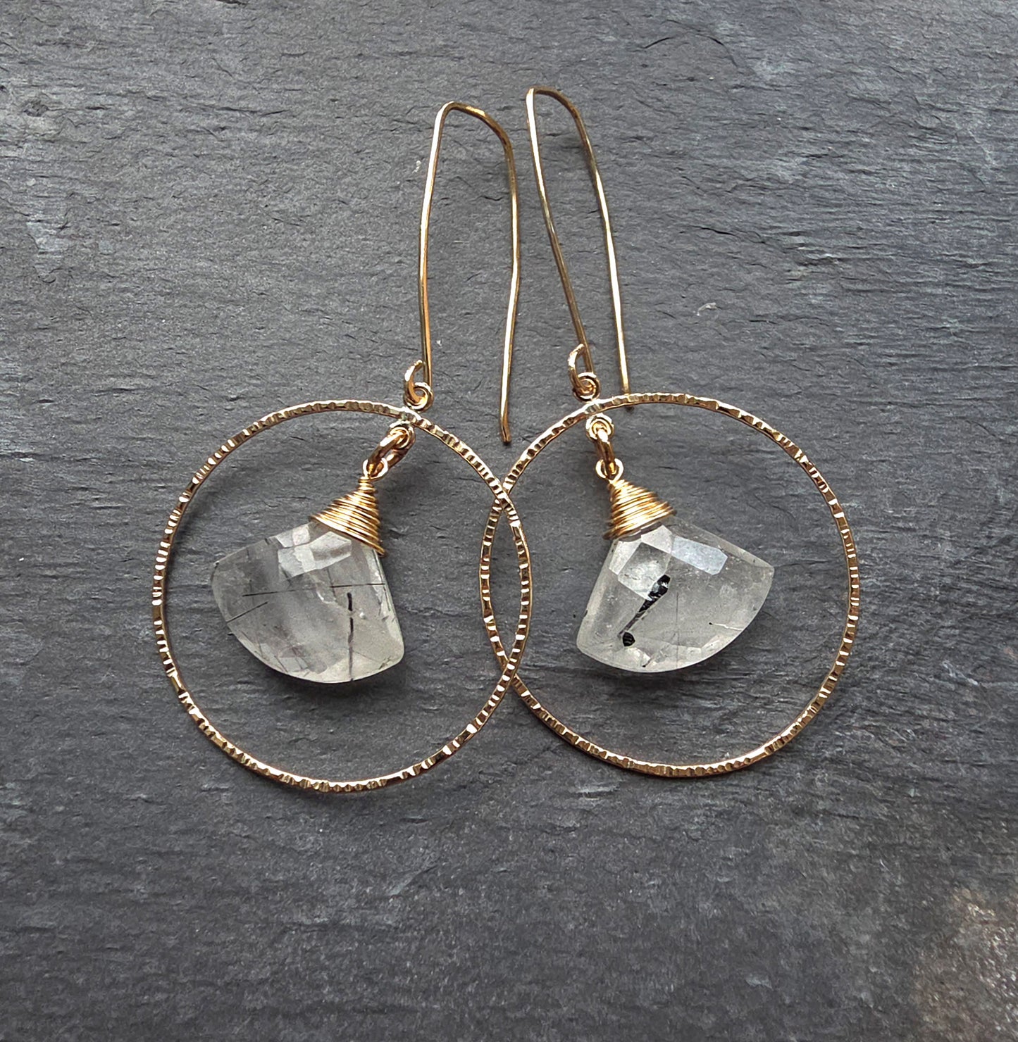 Rutilated Quartz Fan Earrings