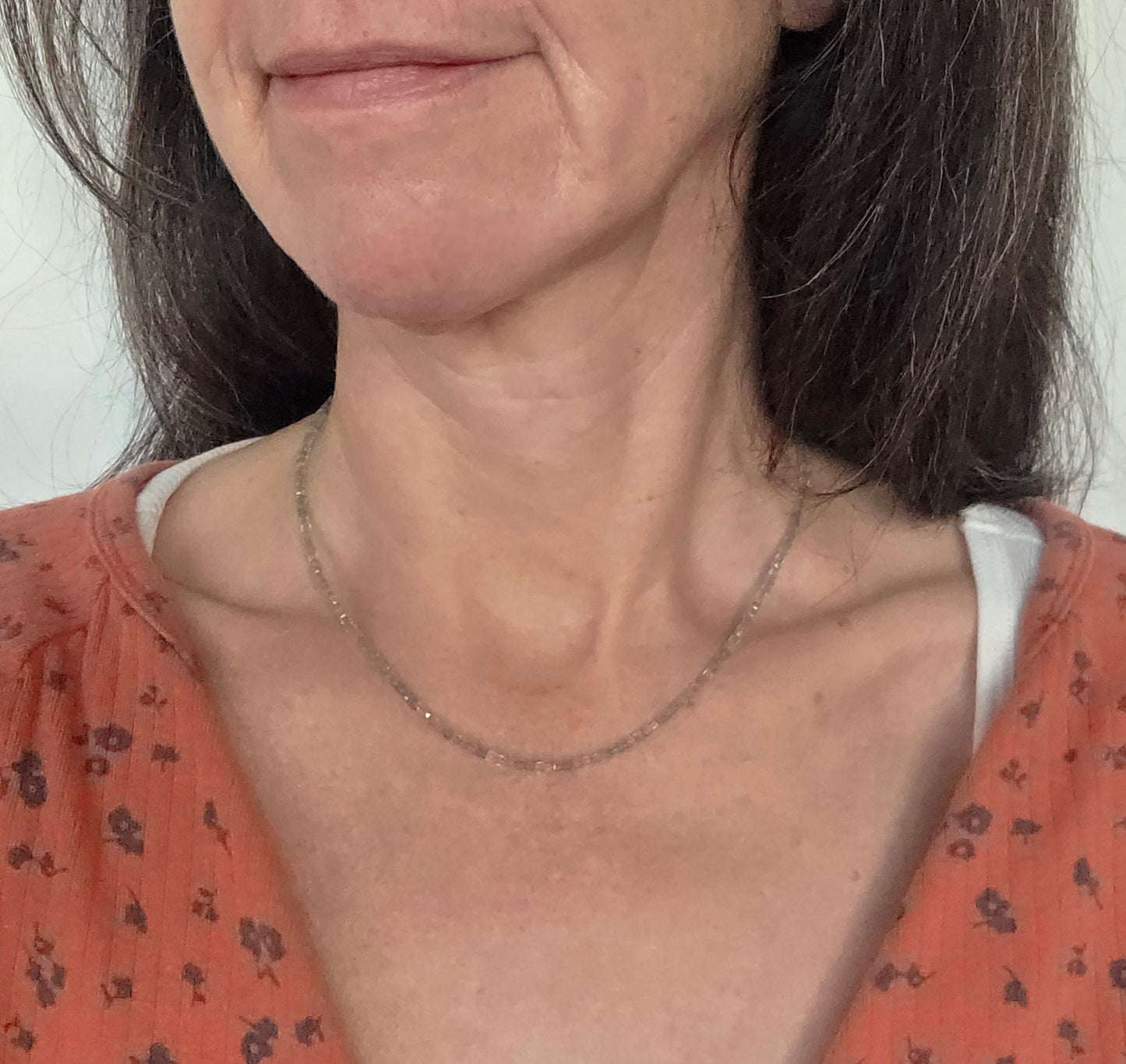 Square Stone Necklace - Labradorite