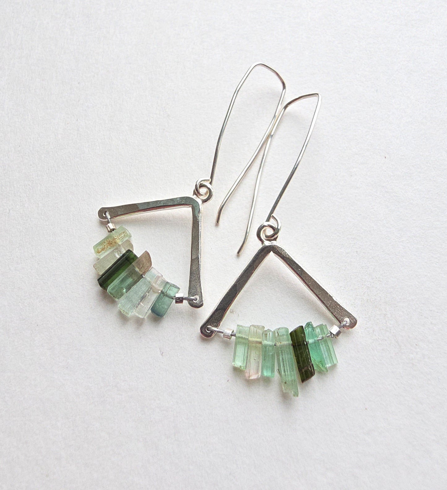 Tourmaline Shard Earrings- Blue Tones