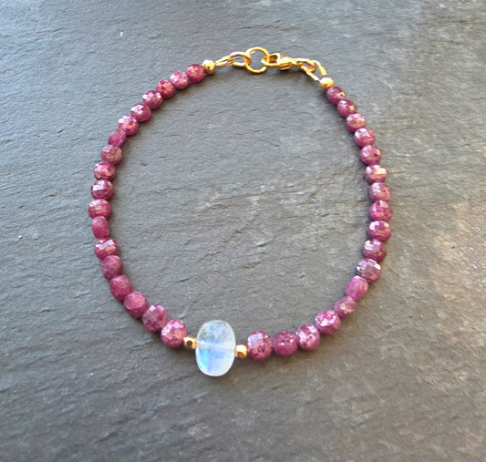 Ruby Moon Bracelet