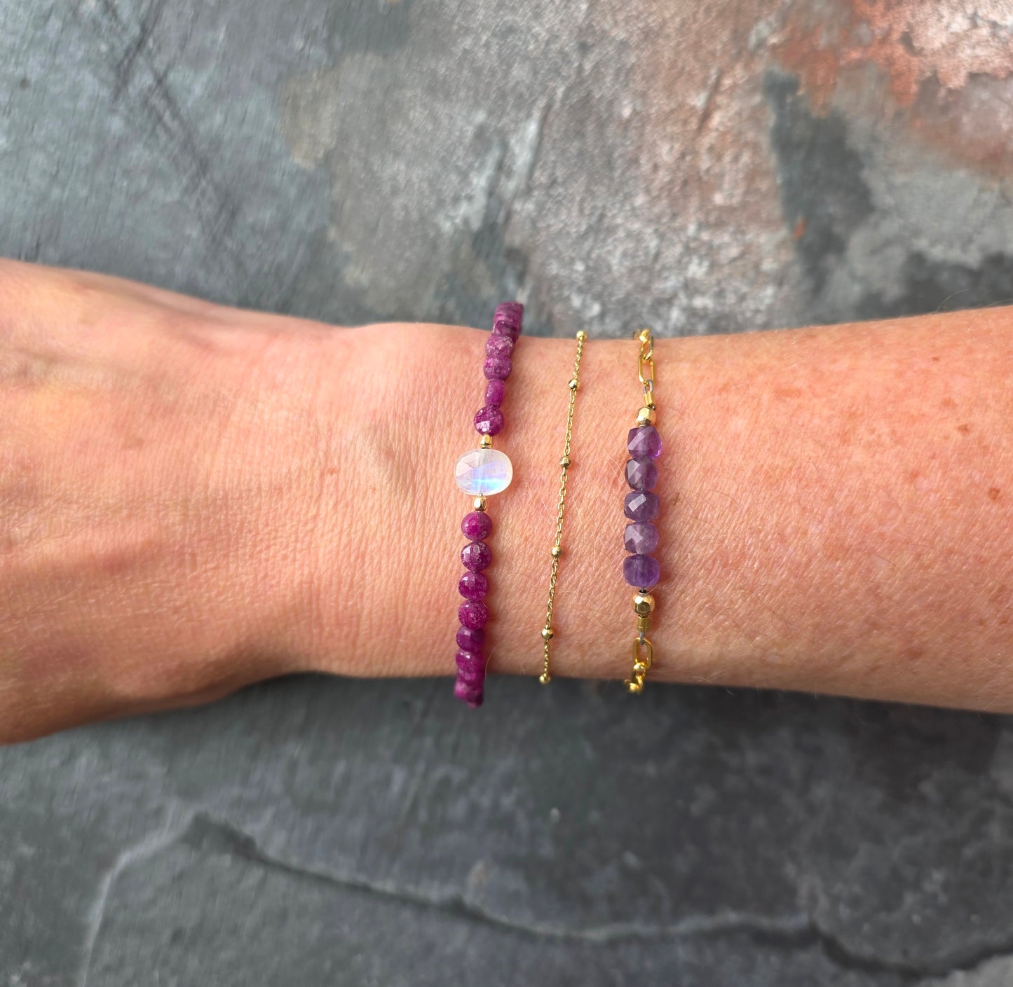 Ruby Moon Bracelet