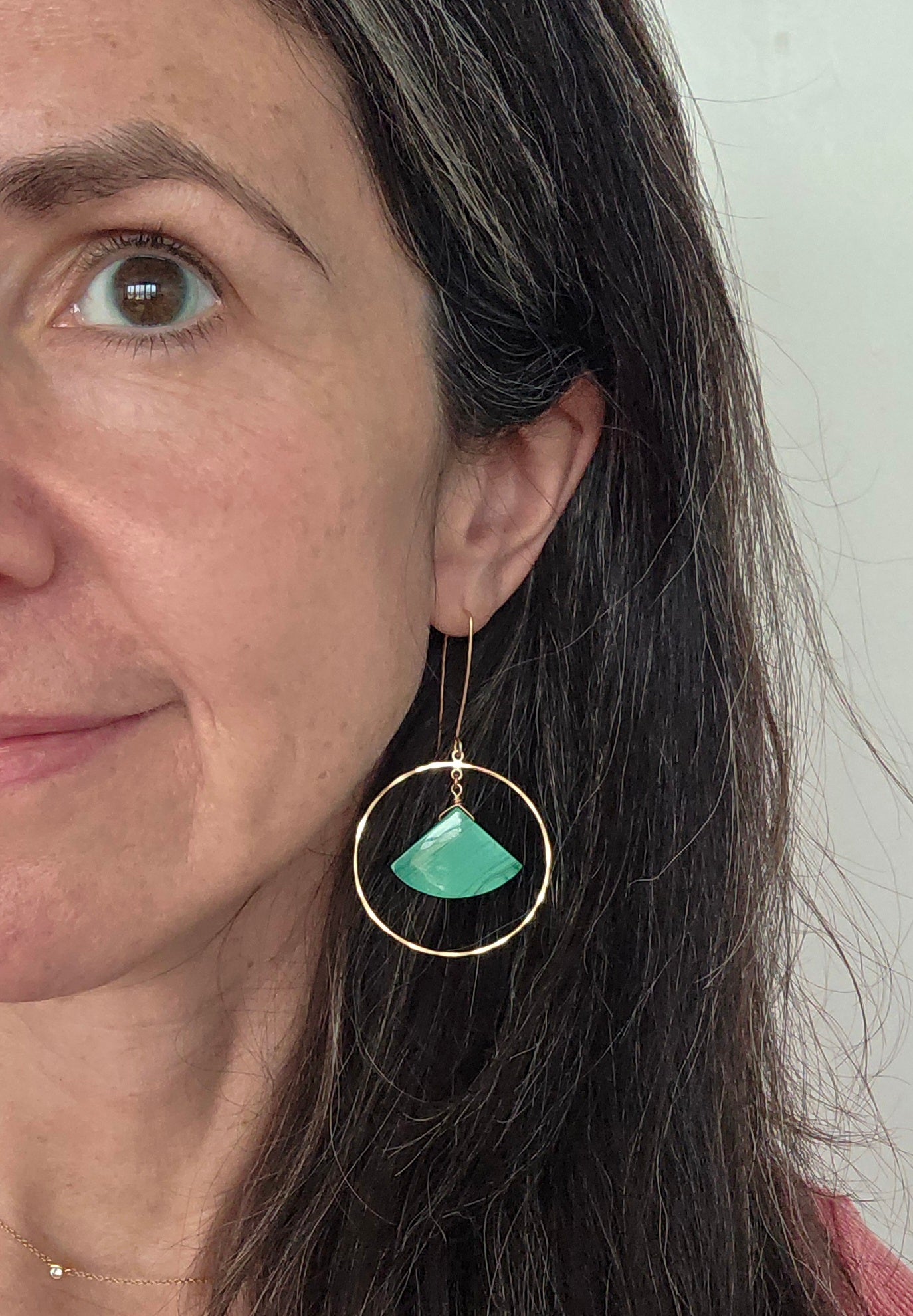 Malachite Fan Earrings