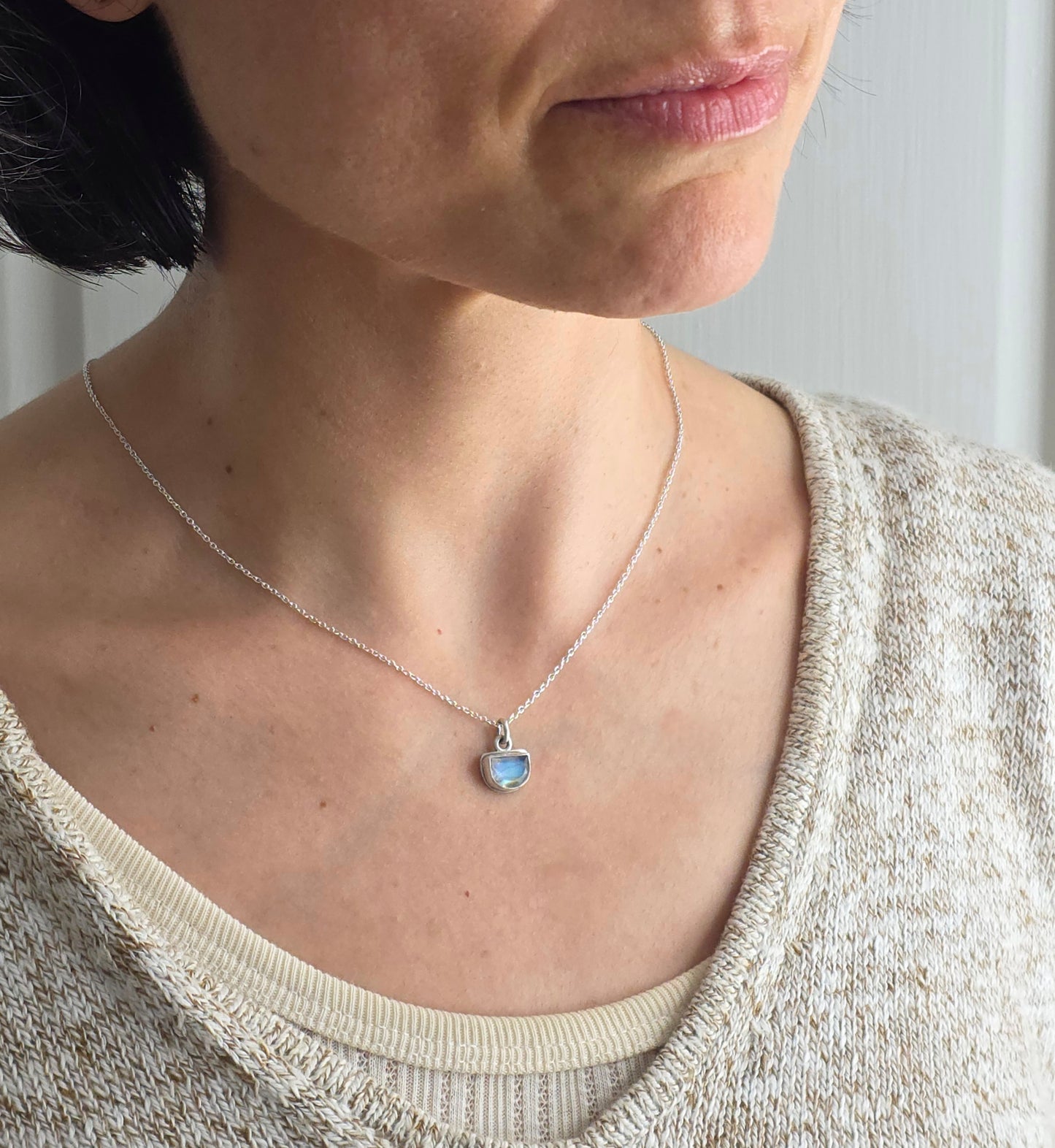 Moonstone Facet Necklace 3