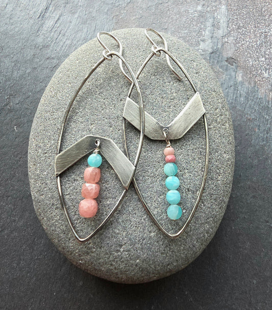 Beaded Shield Earrings