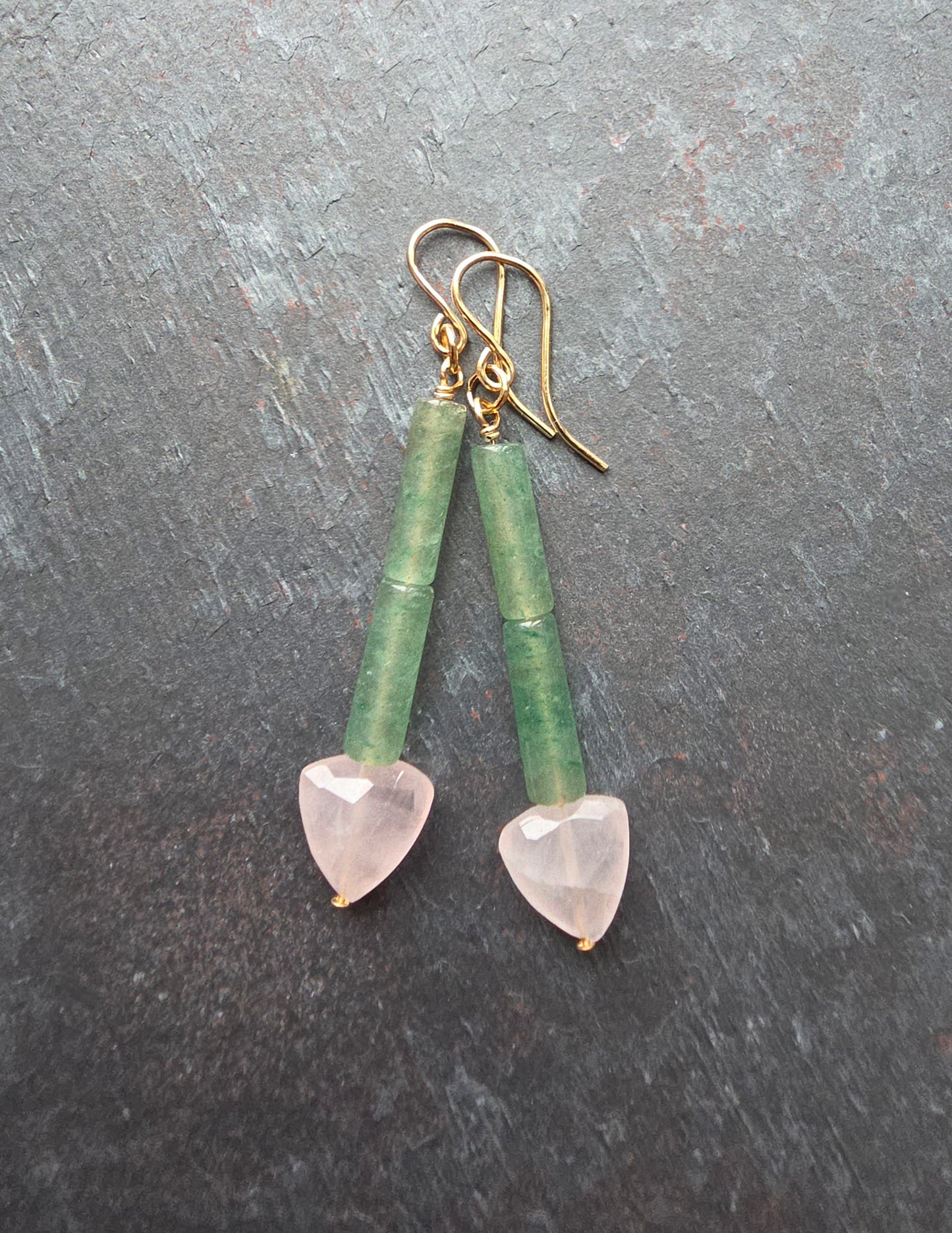 Direction Earrings - Rose Quartz