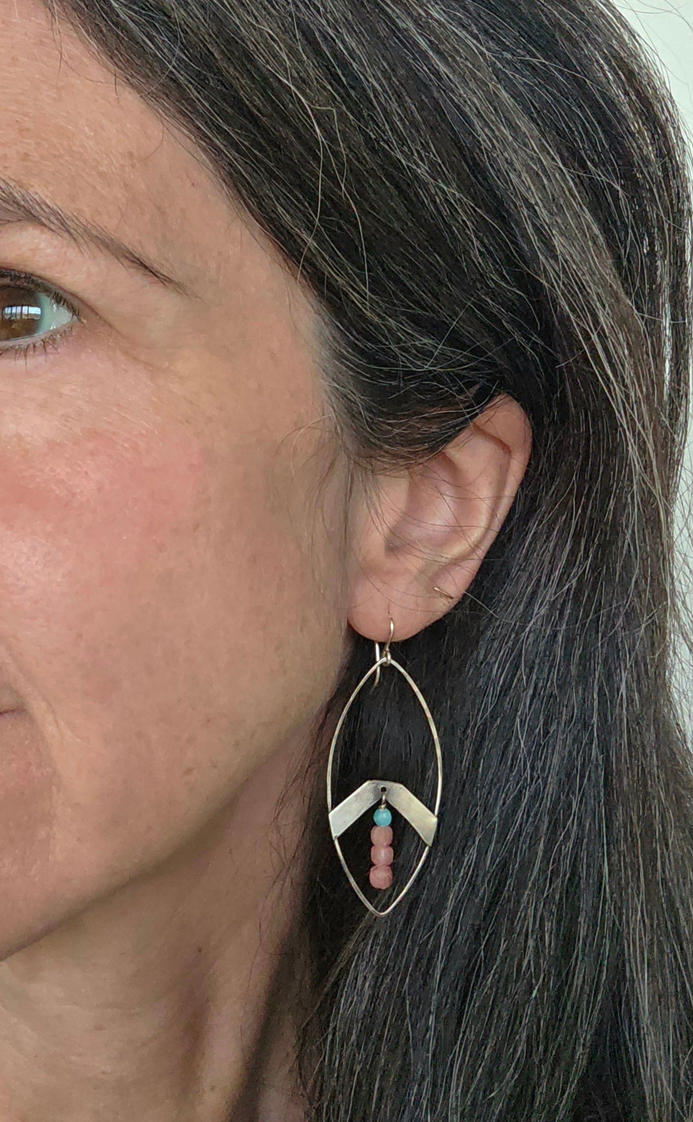 Beaded Shield Earrings