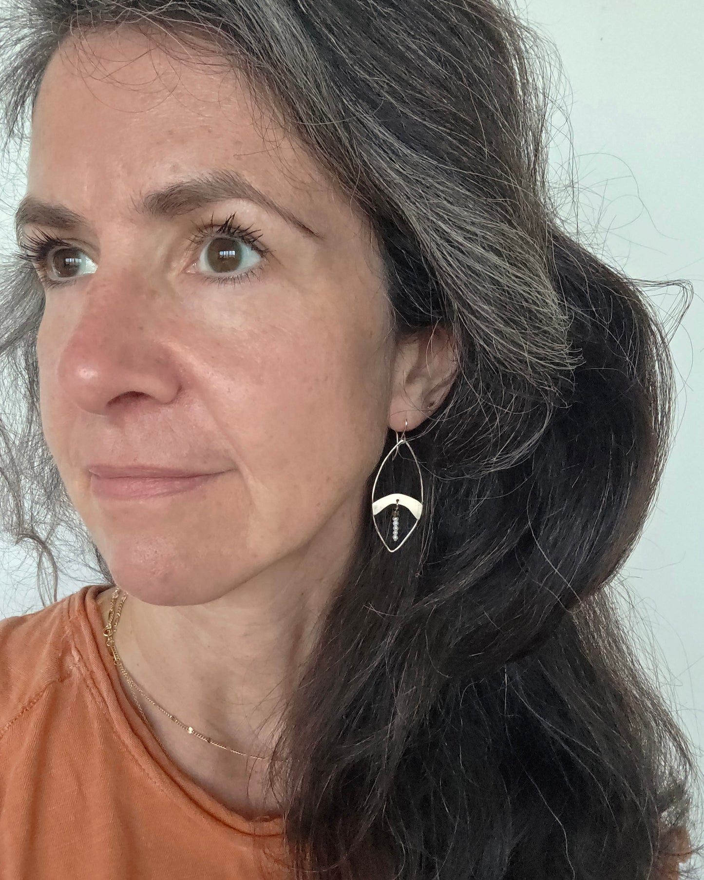 Beaded Shield Earrings - Smaller