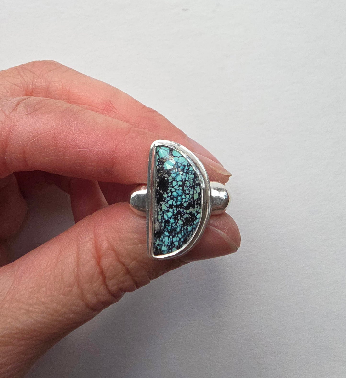 Quarter Moon Turquoise Ring