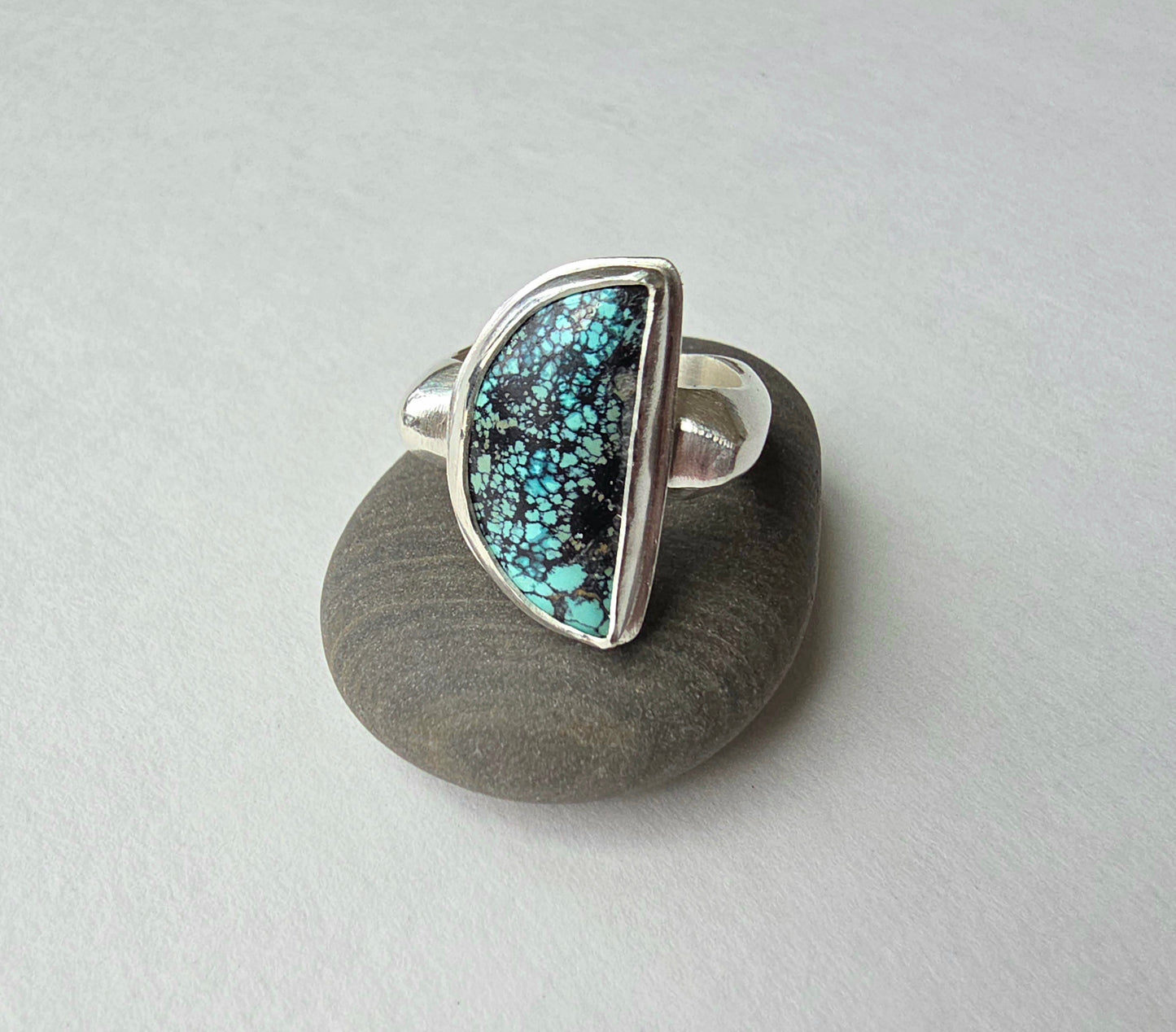 Quarter Moon Turquoise Ring