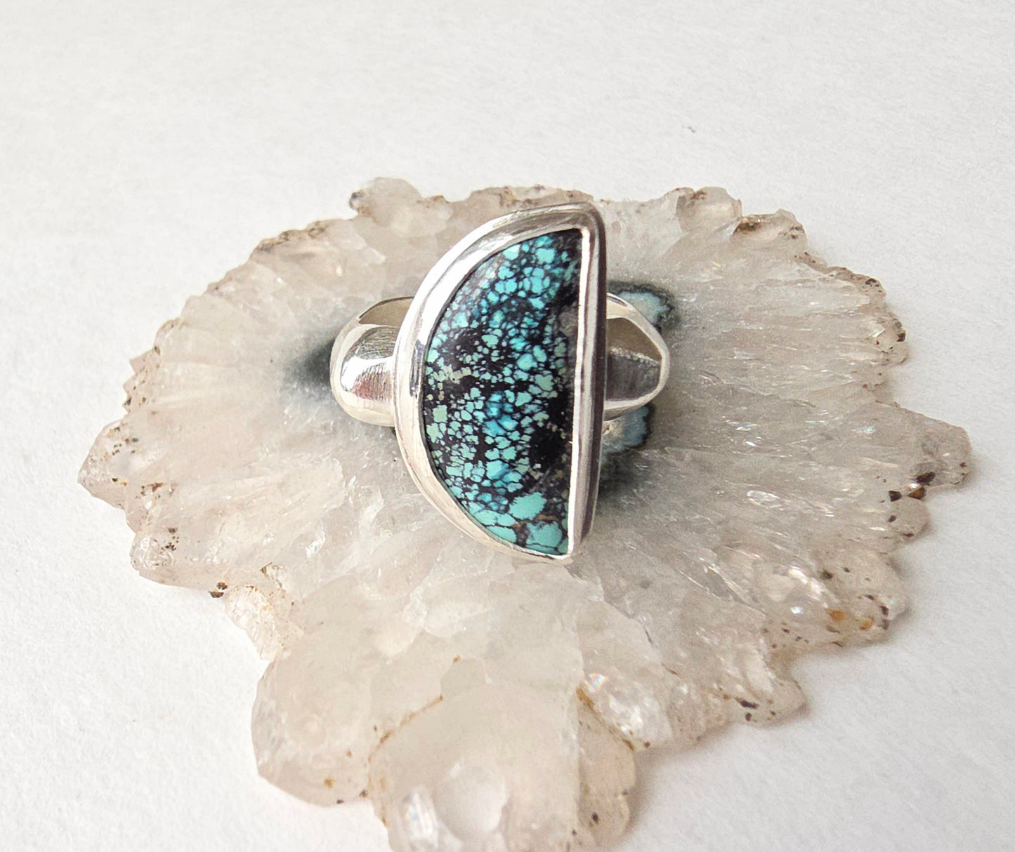 Quarter Moon Turquoise Ring