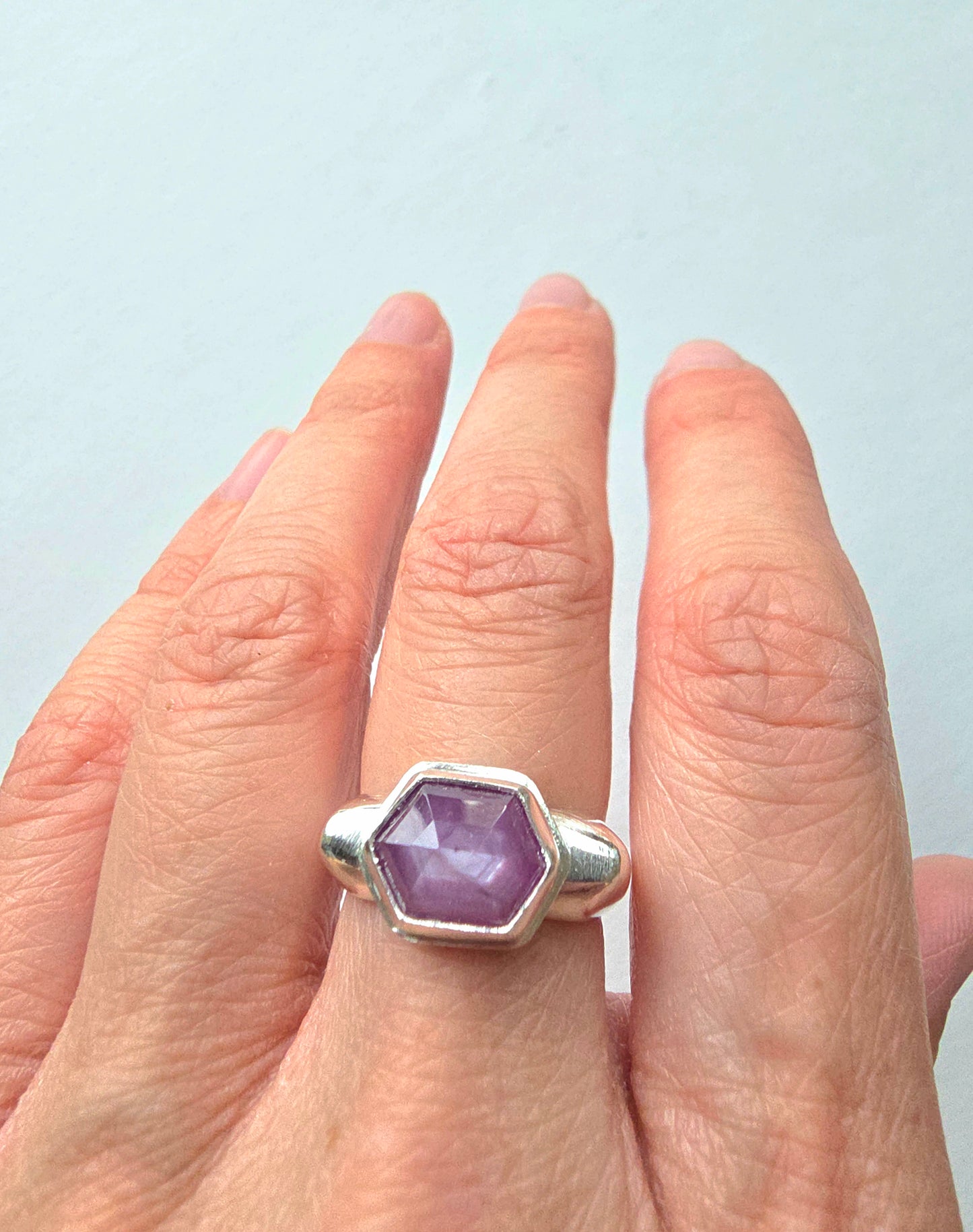 Square Ring - Star Sapphire - Size 7.5