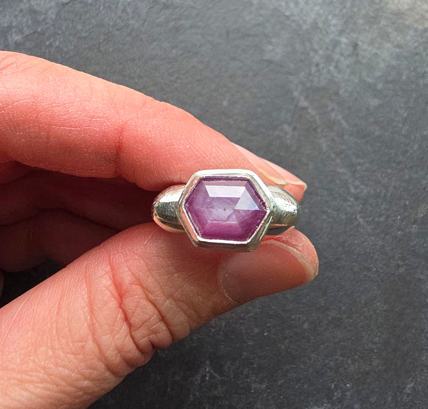 Square Ring - Star Sapphire - Size 7.5