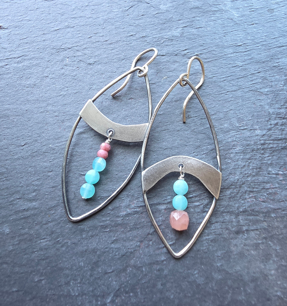 Beaded Shield Earrings