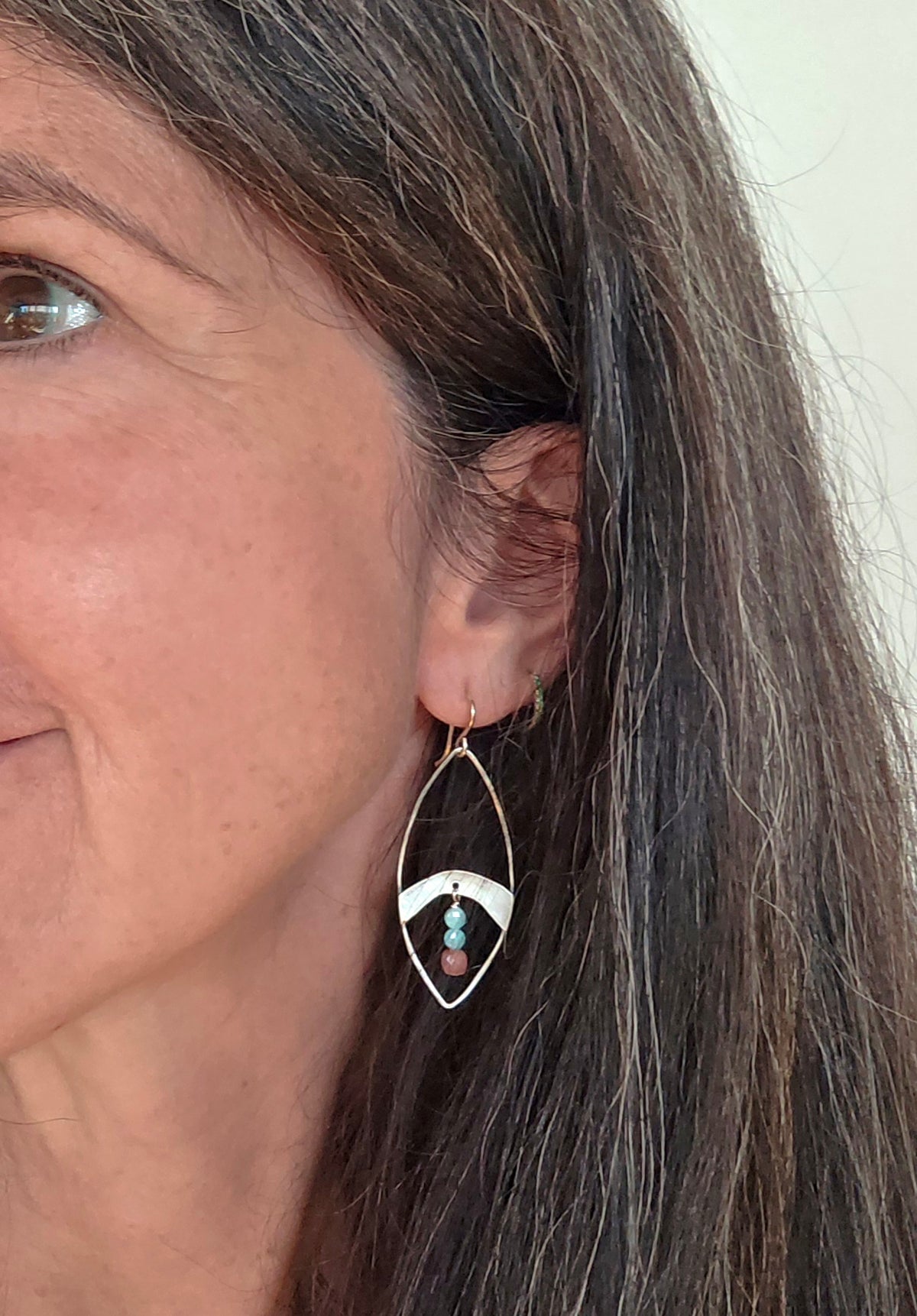 Beaded Shield Earrings