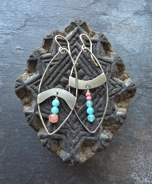 Beaded Shield Earrings
