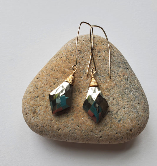 Pyrite Diamond Earrings